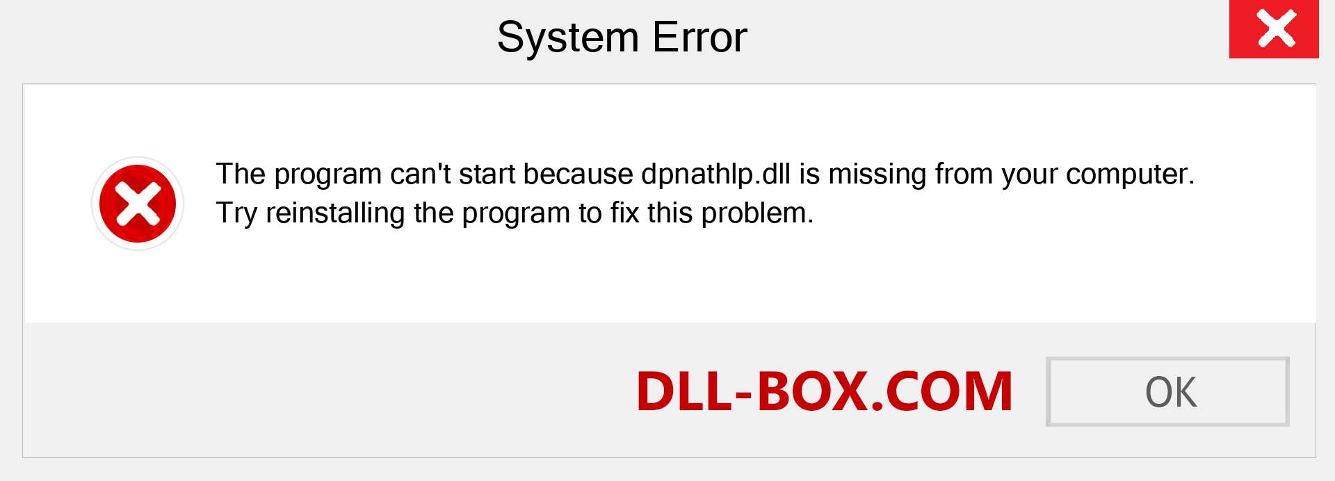  dpnathlp.dll file is missing?. Download for Windows 7, 8, 10 - Fix  dpnathlp dll Missing Error on Windows, photos, images